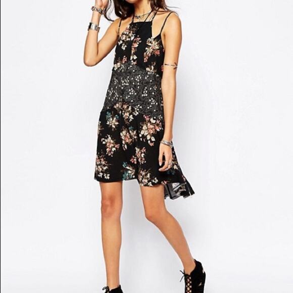 Free People Patchwork Crescent Slip Dress Size XS - Picture 4 of 14